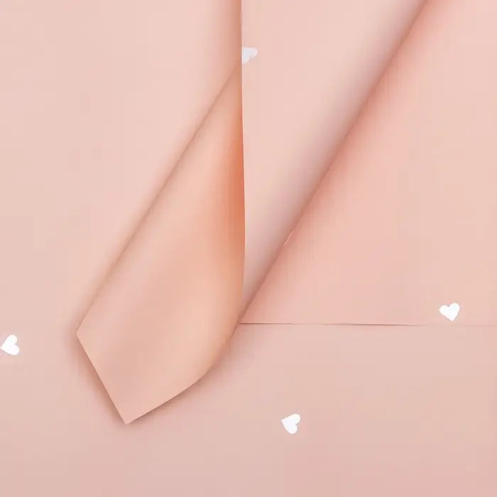 Пленка в листах, 58&times;58 см, &laquo;Сердечки&raquo;, персиковая, 65 микрон