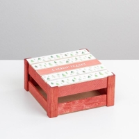 Подарочная коробка - ящик новогодний &laquo;С новым годом&raquo;, деревянный 20 &times; 20 &times; 10  см