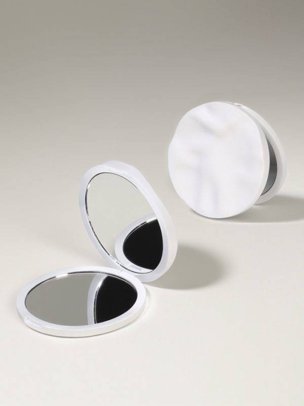 Зеркало складное &laquo;Волны&raquo;, d = 7,5 см, цвет матовый белый