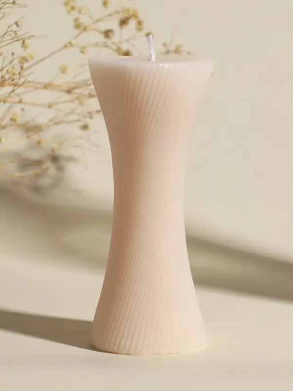 Свеча интерьерная "Талия" нежно-розовая 5,8х5,8х13,2 см