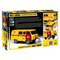 Сборная модель-автомобиль &laquo;УАЗ 3909 Аварийная газовая служба&raquo; Звезда, 1/43, (43003)
