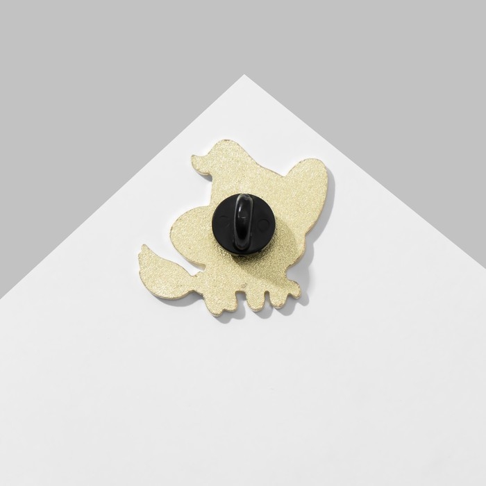 Значок «Кошка» ведьма на метле, цвет чёрный в золоте Значок «Кошка» ведьма на метле, цвет чёрный в золоте