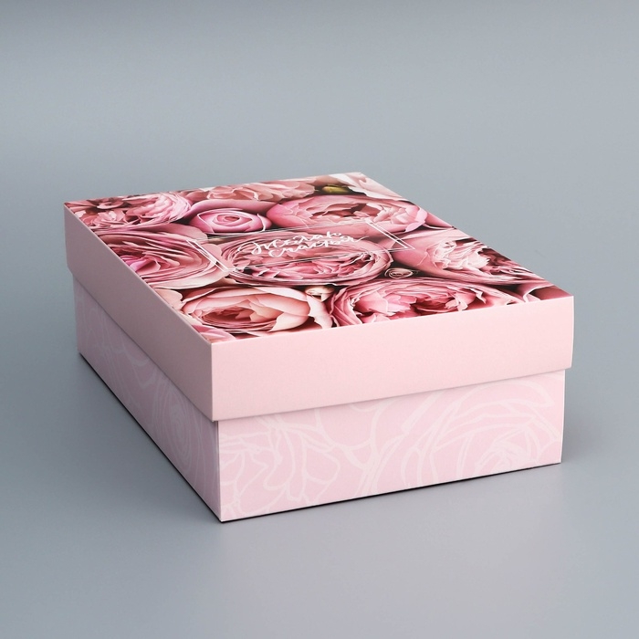 Коробка складная, крышка-дно, Коробка складная, крышка-дно, "Желая счастья", 24 х 17 х 8 см без окна