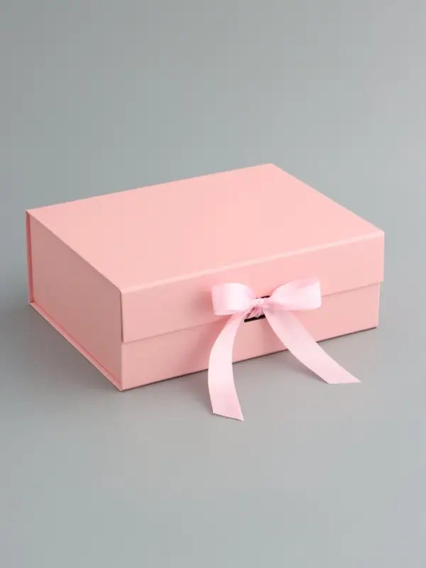 Коробка подарочная с бантом складная 29 х 22 х 10,5 см Розовая