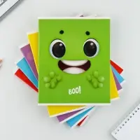 Тетрадь в клетку, 48 л., А5, на скрепке, блок №1, Boo!, МИКС