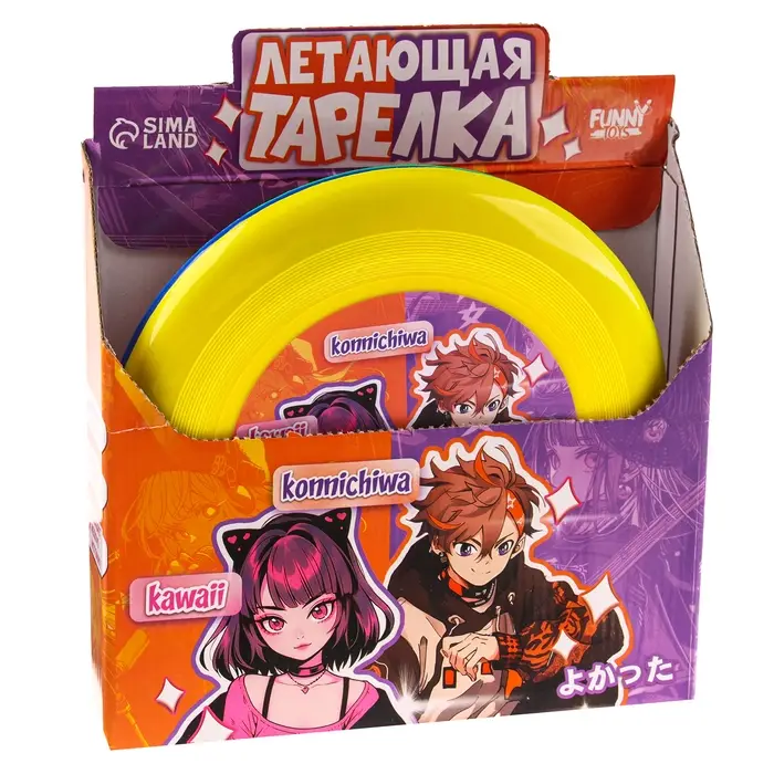 Фрисби, летающая тарелка &laquo;Аниме&raquo;, 18 см, в шоубоксе, МИКС