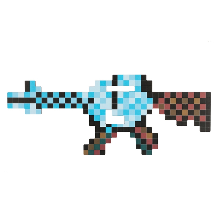 Автомат деревянный &laquo;Пиксельный ледяной&raquo;, длина 49 см