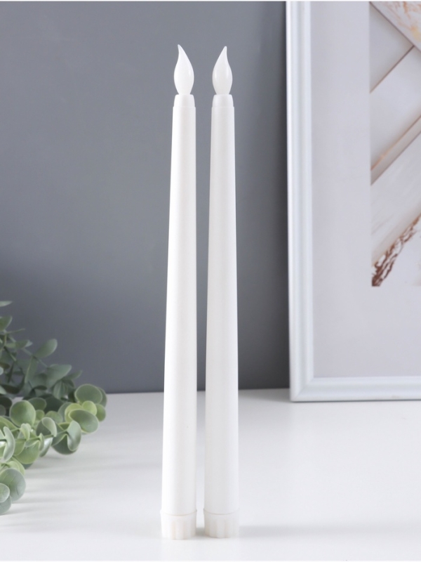 Ночник свеча Ночник свеча "Нежность" набор 2 шт LED 2xААА белый 2х2х27,5см