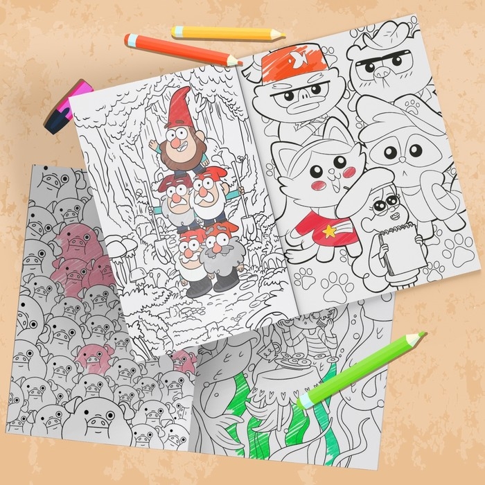 Раскраска &laquo;Один день в Гравити Фолз&raquo;, 16 стр., А4, Гравити Фолз