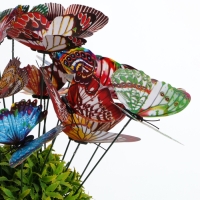 Набор штекеров "Бабочки светящиеся" в наборе 20шт, 9см