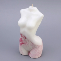 Свеча фигурная на бетоне "Женский силуэт", 15х7 см, розовая