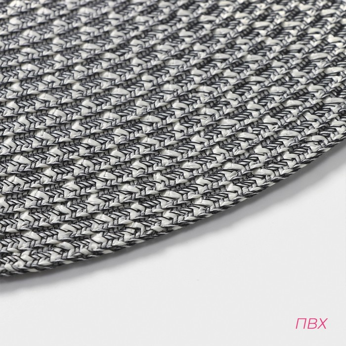 Салфетки сервировочные на стол Доляна &laquo;Рэй&raquo;, 4 шт, d=38 см, цвет серый