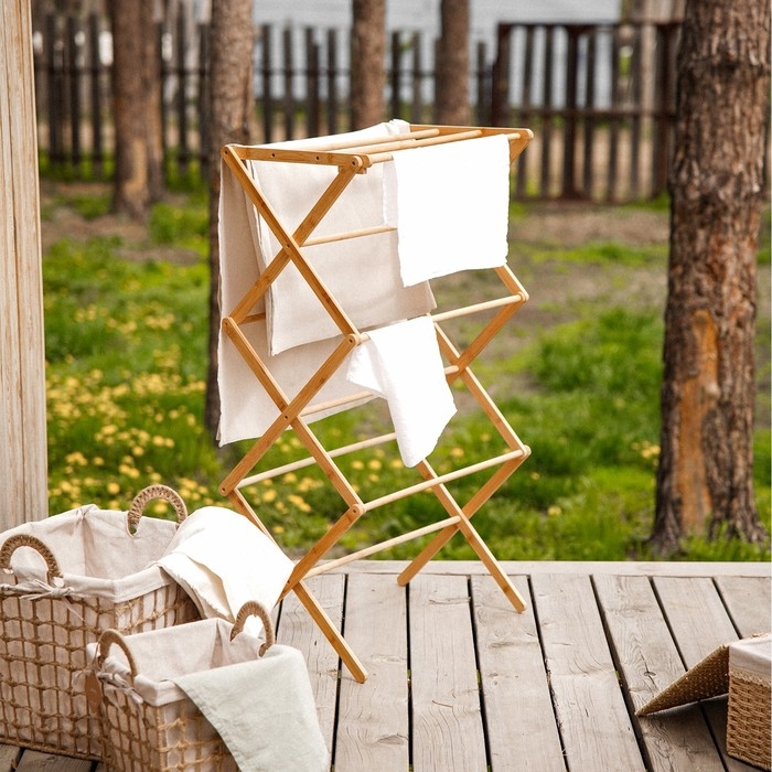 Сушилка для белья SL Home &laquo;Альберо&raquo;, напольная, складная, бамбук, 63,5&times;36,5&times;106,5 см