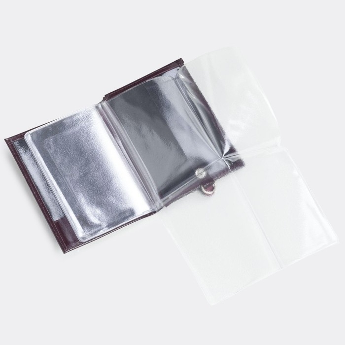 Обложка для удостоверения и автодокументов на кнопке, цвет бордовый Обложка для удостоверения и автодокументов на кнопке, цвет бордовый