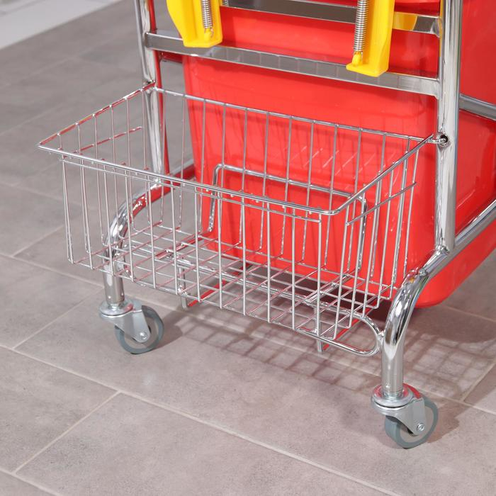 Тележка уборочная одноведерная, с отжимом, 23 л, хромированная рама Тележка уборочная одноведерная, с отжимом, 23 л, хромированная рама