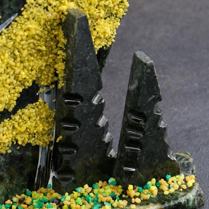 Сувенир-скол "Сова", змеевик, каменная крошка, большой, микс