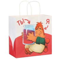 Пакет подарочный "С Днём Варенья!" 22х22х11 см, крафт, упаковка, Малыш и Карлсон Пакет подарочный "С Днём Варенья!" 22х22х11 см, крафт, упаковка, Малыш и Карлсон