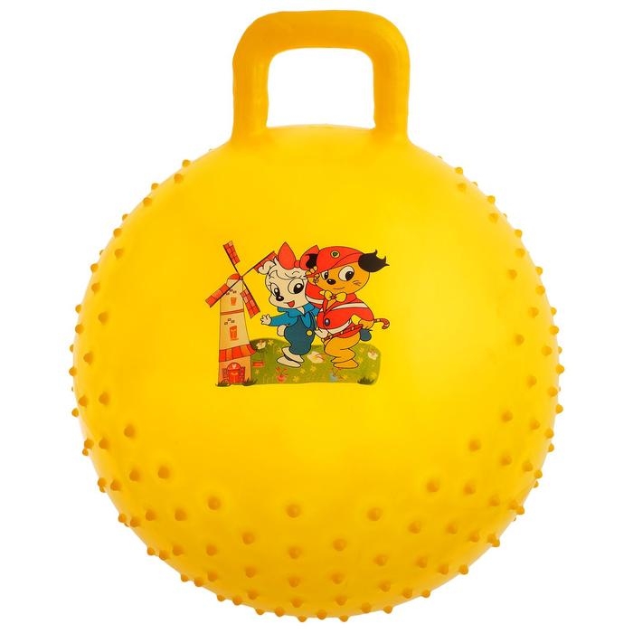 Мяч-прыгун с ручкой &laquo;Сказочные истории&raquo;, массажный, d=45 cм, 350 г, цвета МИКС