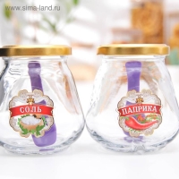 Набор банок для специй &laquo;Соль, перец, паприка, гвоздика&raquo;, 260 мл, 4 шт