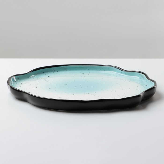 Тарелка керамическая неровный край «Синяя», 27 см, цвет синий Тарелка керамическая неровный край «Синяя», 27 см, цвет синий