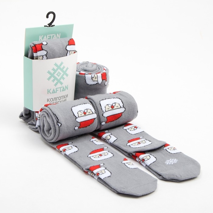 Новый год.Колготки детские KAFTAN Новый год.Колготки детские KAFTAN "Дед Мороз" 92-98 см, серый