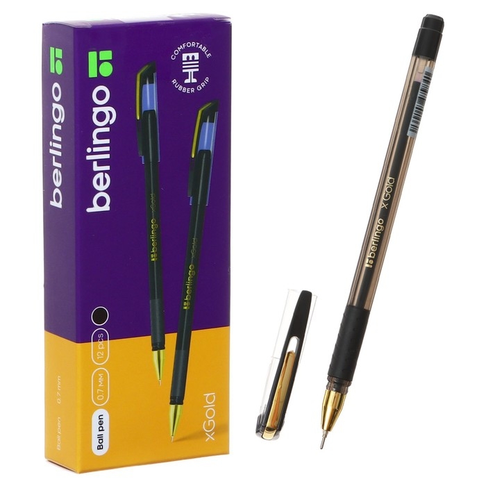 Ручка шариковая xGold, узел 0.7 мм, чернила чёрные, игольчатый стержень, грип Ручка шариковая xGold, узел 0.7 мм, чернила чёрные, игольчатый стержень, грип