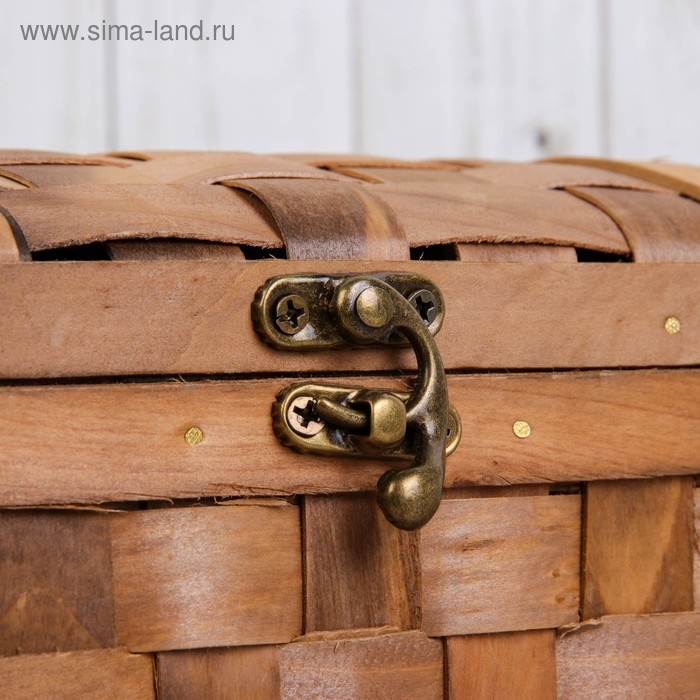 Сундук &laquo;Плетёнка&raquo;, с замком, 17&times;12&times;12 см, шпон