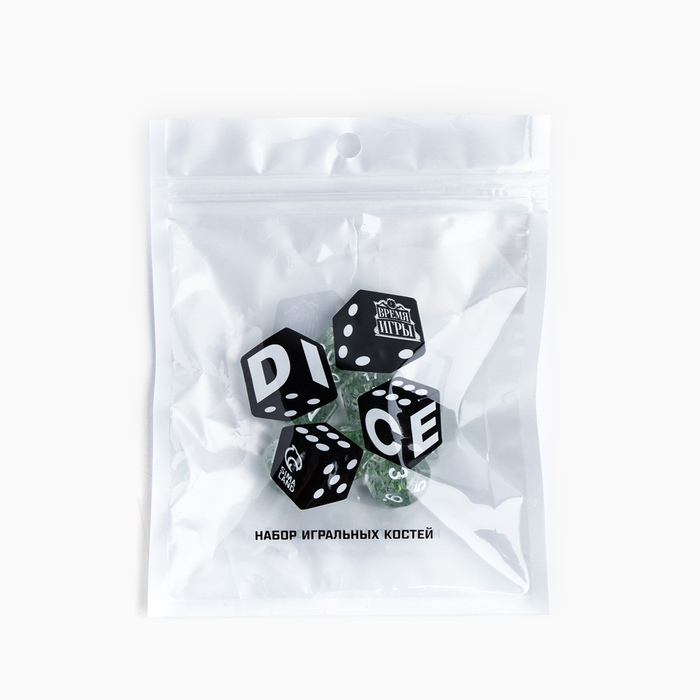 Набор кубиков для D&D (Dungeons and Dragons, ДнД) "Время игры", серия: D&D, 7 шт, зеленые