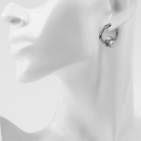 Серьги с жемчугом «Бусина» миниатюрность, цвет серебро Серьги с жемчугом «Бусина» миниатюрность, цвет серебро