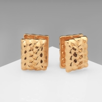 Серьги металл &laquo;Аккорд&raquo; плетёные, прямоугольник, цвет золото