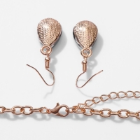 Набор 2 предмета: серьги, колье &laquo;Вернисаж&raquo; сердце и цветы, цвет бело-зелёный в золоте, 42см