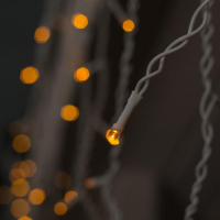 Гирлянда &laquo;Бахрома&raquo; 3 &times; 0.6 м, IP44, УМС, белая нить, 160 LED, свечение жёлтое, 220 В