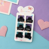 Краб для волос "Ариэлла" (набор 6 шт) прямой, 2,5 см, чёрный Краб для волос "Ариэлла" (набор 6 шт) прямой, 2,5 см, чёрный