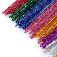 Проволока с ворсом для поделок и декорирования, набор 100 шт., цвета МИКС с блеском