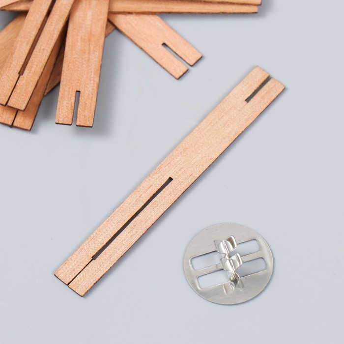 Фитиль с держателем двойной для свечи дерево 1х8 см Фитиль с держателем двойной для свечи дерево 1х8 см