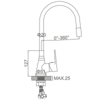 Смеситель для кухни Accoona A4890G-5, однорычажный, гибкий излив, белый/хром Смеситель для кухни Accoona A4890G-5, однорычажный, гибкий излив, белый/хром