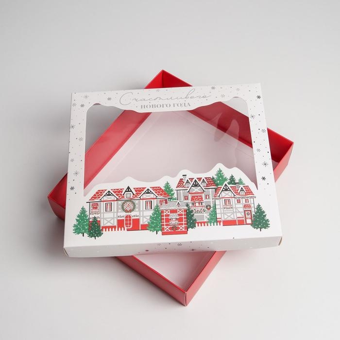 Коробка подарочная новогодняя складная &laquo;Crystal&raquo;, 23.5 х 20.5 х 5.5 см, Новый год
