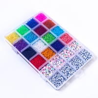 Набор для создания украшений, набор 24 цвета,1 шт. &mdash; 3 мм, 400 букв, леска, фурнитура, ножницы