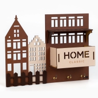 Ключница настенная с полкой и карманом «Home», классика, 23 х 17,5 см. Ключница настенная с полкой и карманом «Home», классика, 23 х 17,5 см.
