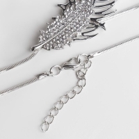 Кулон &laquo;Перо&raquo; ангела, цвет белый в серебре, 72 см