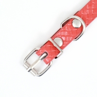 Ошейник рифленый с 2 рядами клепок, 33 х 1,2 см, ОШ 23-29, красный Ошейник рифленый с 2 рядами клепок, 33 х 1,2 см, ОШ 23-29, красный