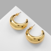 Серьги пластик &laquo;Круг&raquo; гало, цвет золото