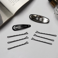 Невидимка для волос «Стейси" (набор 10 шт) овал, 5 см, чёрный Невидимка для волос «Стейси" (набор 10 шт) овал, 5 см, чёрный