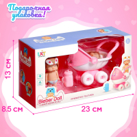 Набор пупсов &laquo;Малышки&raquo; 2 шт., с коляской, с аксессуарами, МИКС