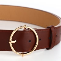 Ремень женский, ширина 4 см, винт, цвет коричневый