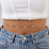 Портупея &laquo;Талия&raquo; жемчужины, цвет белый в серебре, 68 см + 25 см удлинитель