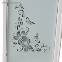 Столик косметолога 52&times;32&times;80, на колеса&times;, 3 полки, цвет белый (РИСУНОК НА СТЕКЛЕ МИКС)