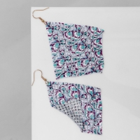 Серьги висячие &laquo;Ромб&raquo; кольчуга, павлины, цветные, 9 см