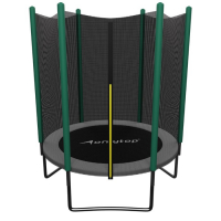 Батут ONLYTOP, d=183 см, высота сетки 150 см, цвет серый