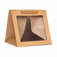 Пакет подарочный, крафт, с окном, 30 х 30 х 30 см